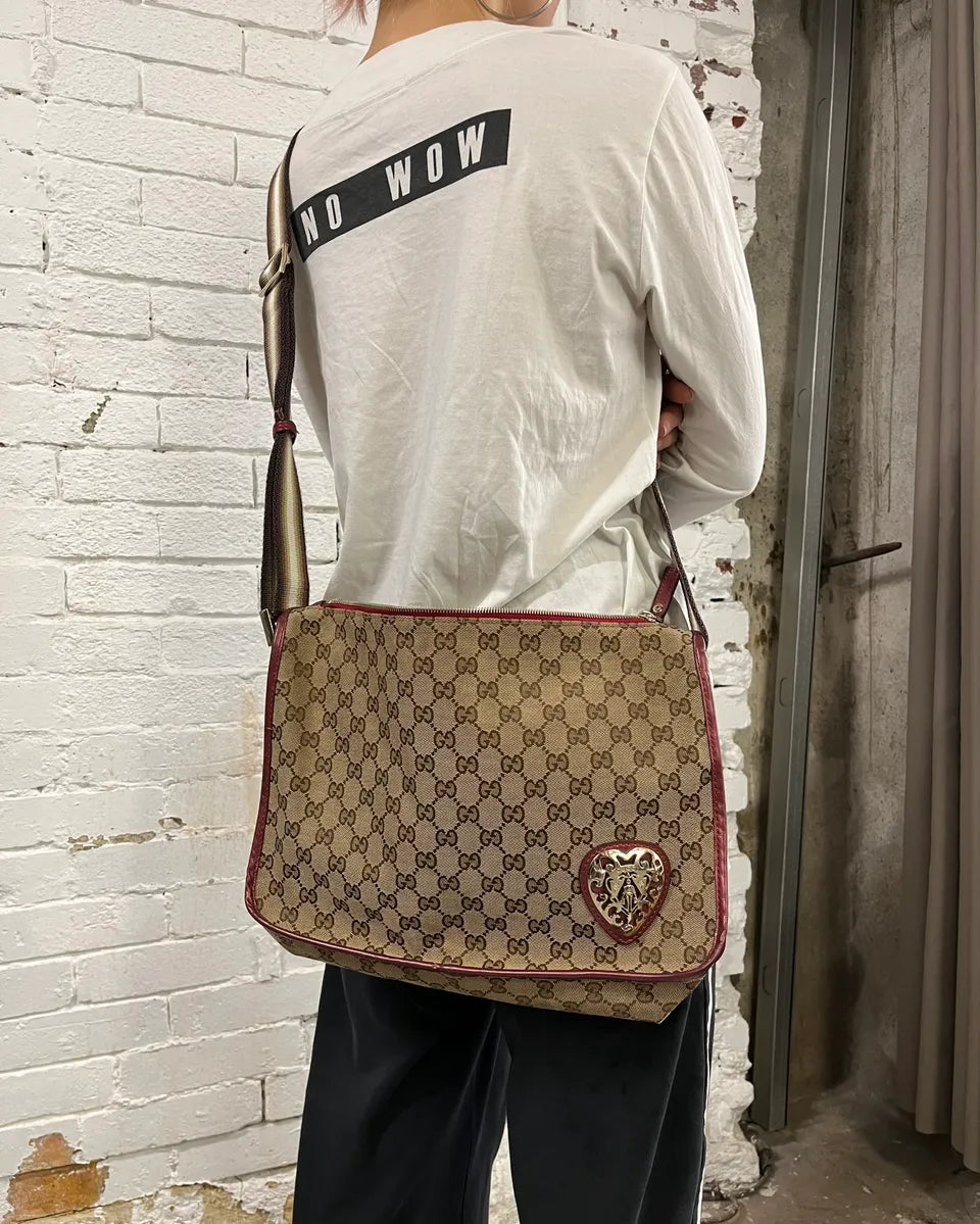 AW2007 Gucci Beige GG Monogram Heart Shoulder Bag by Frida Giannini zMiIdNK 1