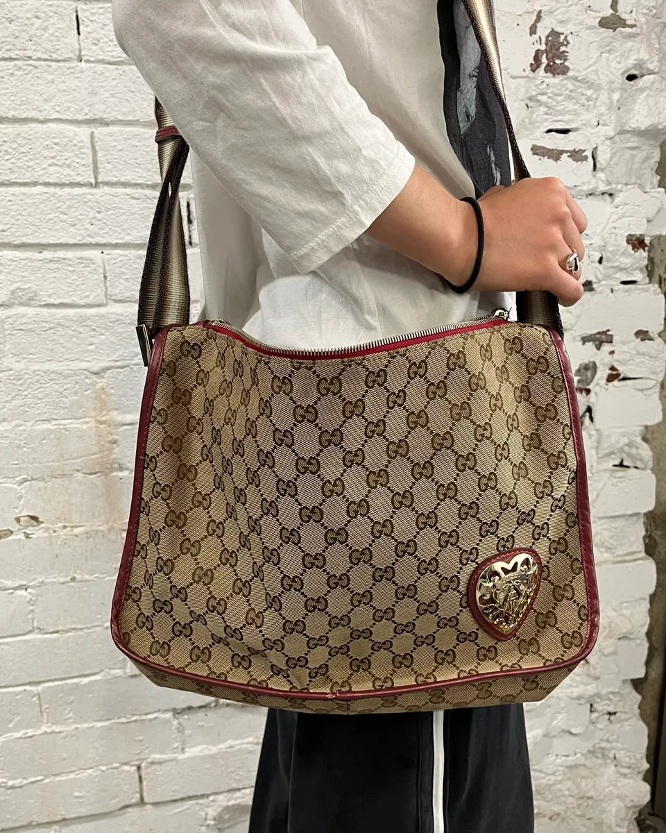 AW2007 Gucci Beige GG Monogram Heart Shoulder Bag by Frida Giannini zMiIdNK 2