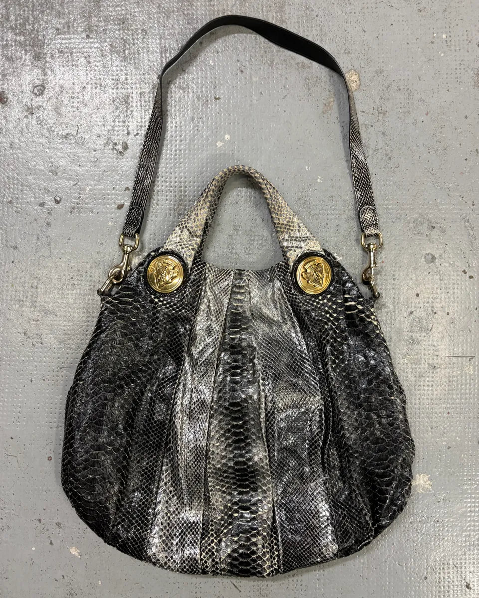 AW2007 Gucci Black & Grey Python Hysteria Babouska Shopper Handle Bag hjImHKL 0