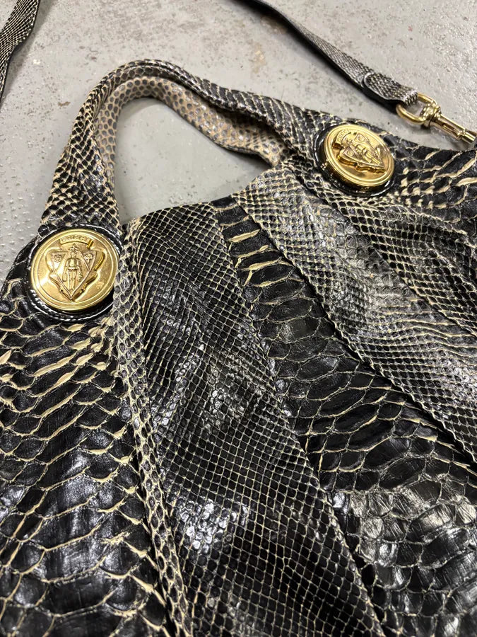SS2008 Gucci Black & Grey Python Hysteria Babouska Shopper Handle Bag hjImHKL 4