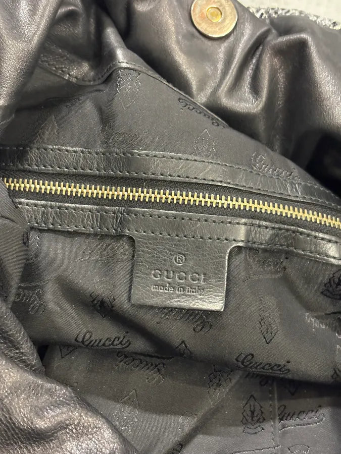 SS2008 Gucci Black & Grey Python Hysteria Babouska Shopper Handle Bag hjImHKL 7