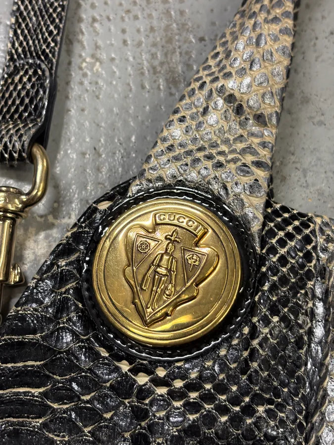 AW2007 Gucci Black & Grey Python Hysteria Babouska Shopper Handle Bag hjImHKL 8