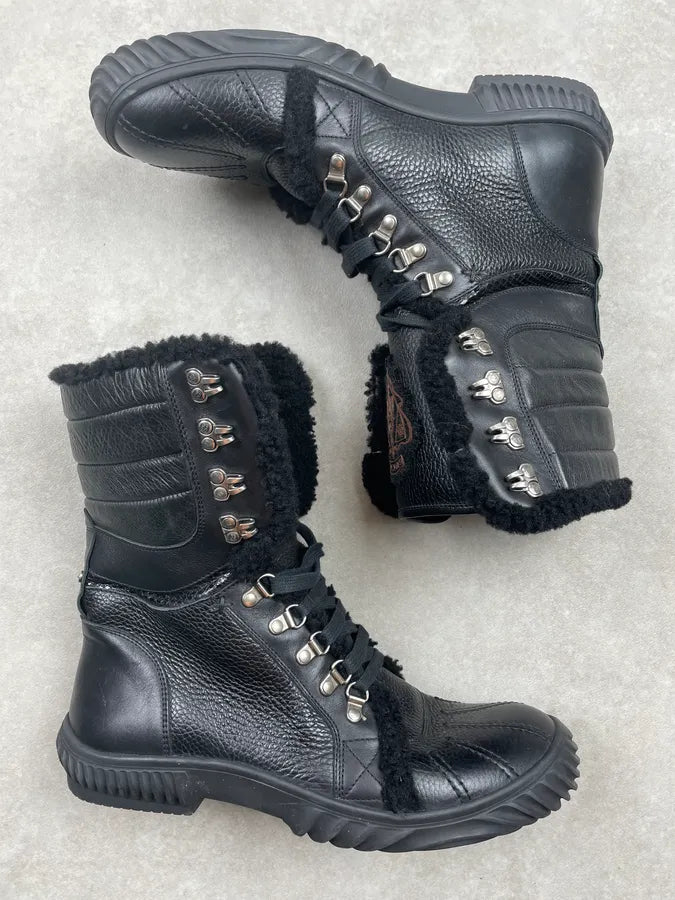 AW2007 Gucci Black Leather Fur-Lined Boots by Frida Giannini ObfefaT 2