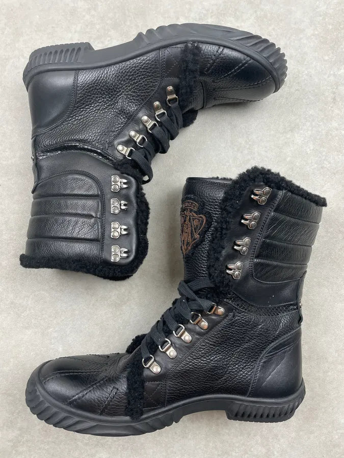 AW2007 Gucci Black Leather Fur-Lined Boots by Frida Giannini ObfefaT 3