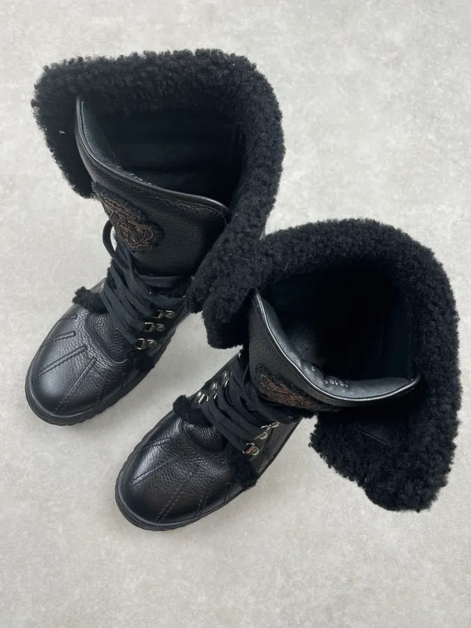 AW2007 Gucci Black Leather Fur-Lined Boots by Frida Giannini ObfefaT 4