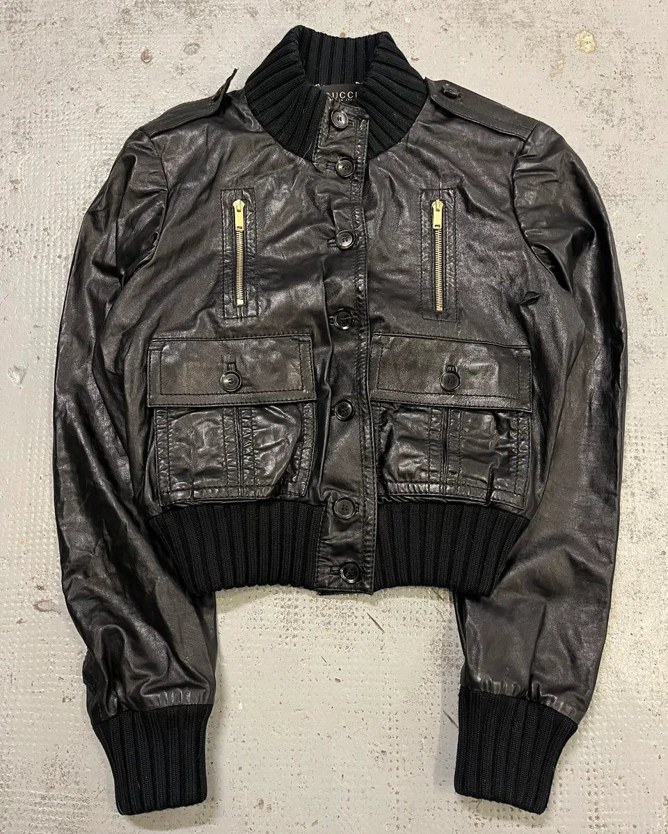 AW2007 Gucci Black Leather Madonna Jacket by Frida Giannini xsjfAkY 3