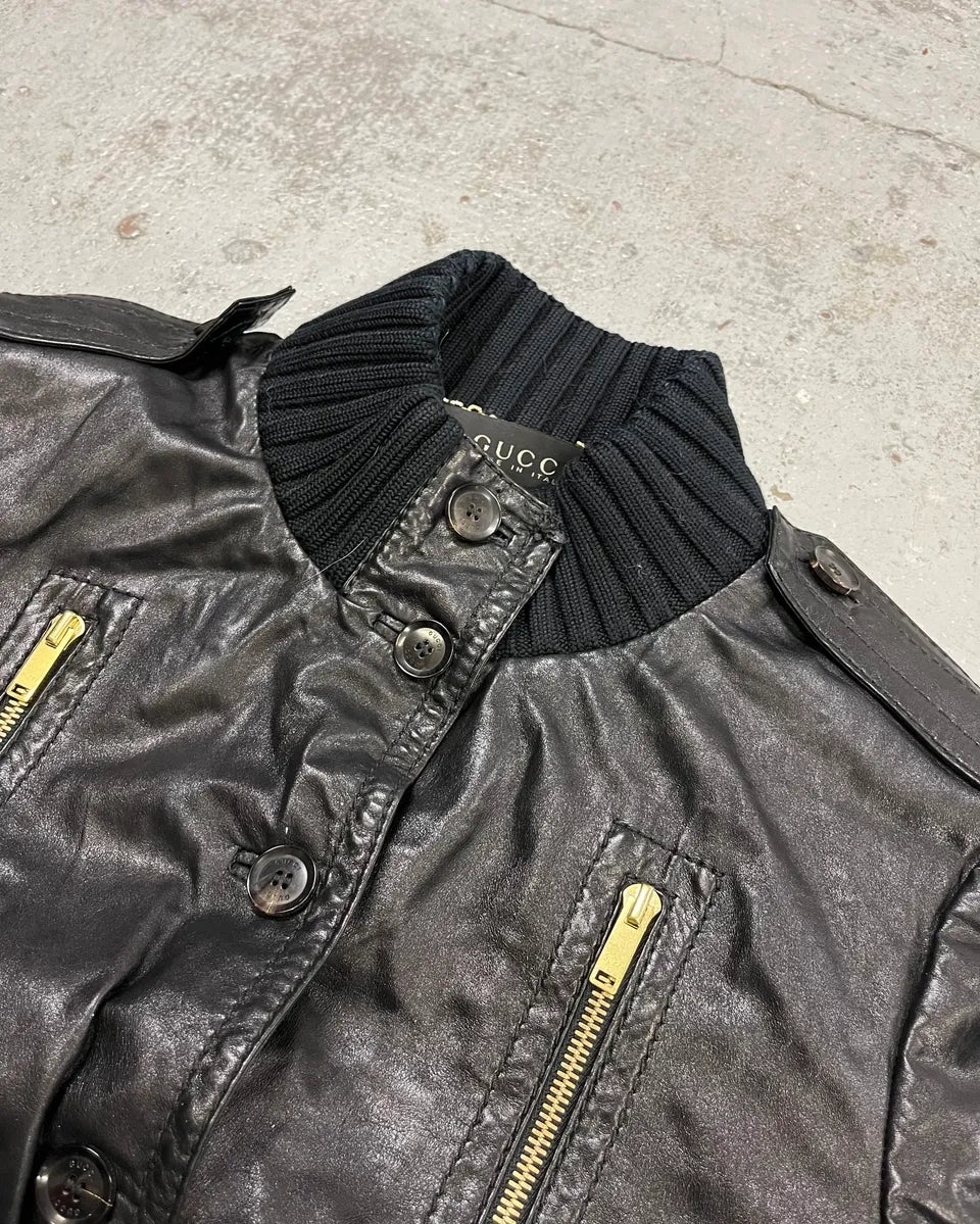 AW2007 Gucci Black Leather Madonna Jacket by Frida Giannini xsjfAkY 4