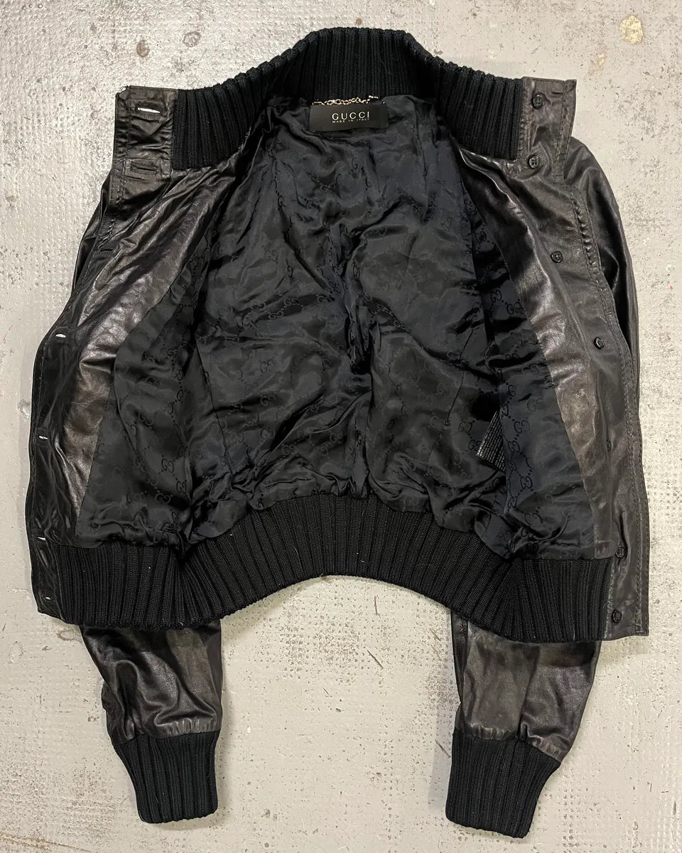 AW2007 Gucci Black Leather Madonna Jacket by Frida Giannini xsjfAkY 8