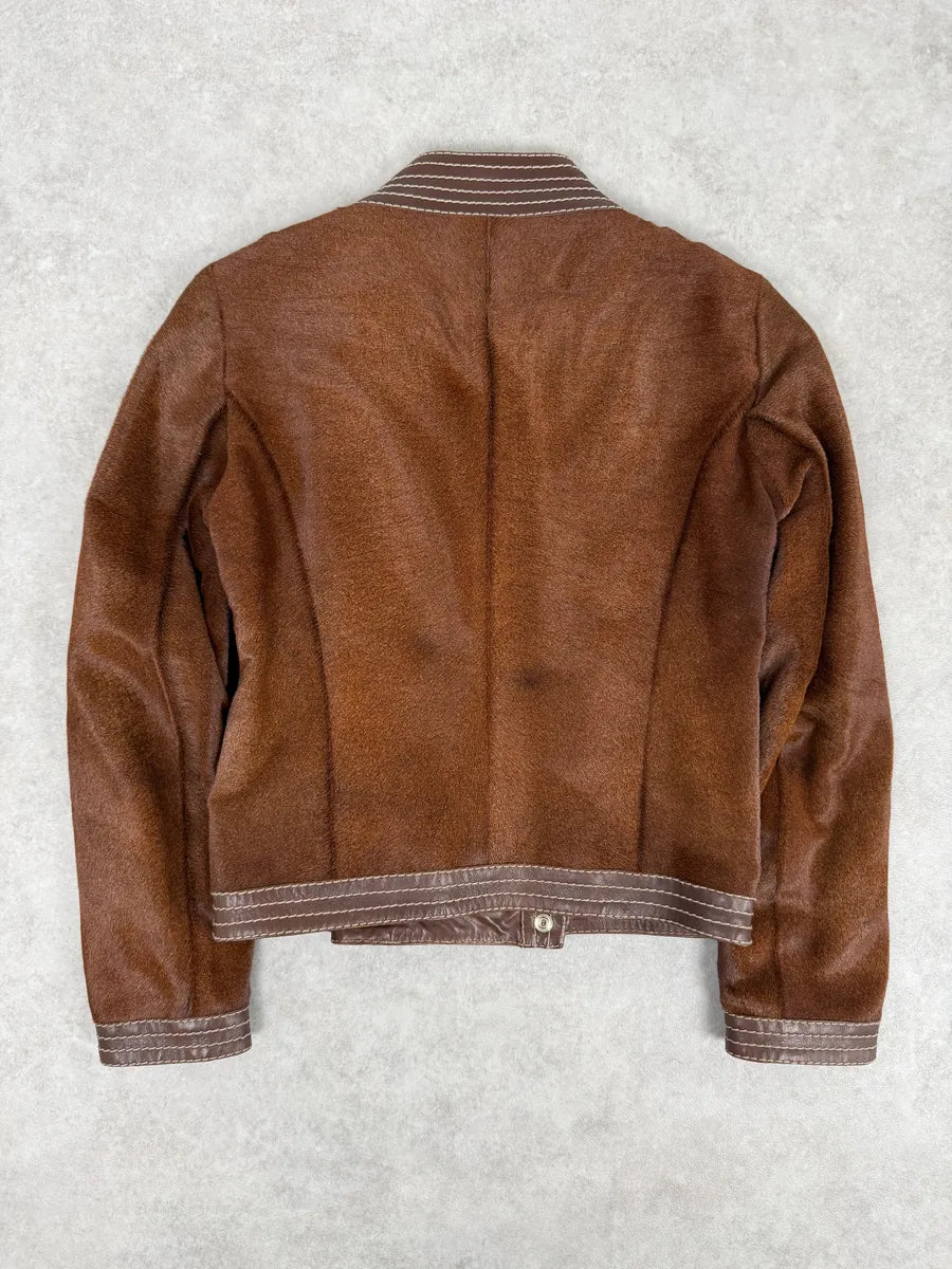 AW2007 Gucci Brown Pony Hair Officer Buttoned Jacket by Frida Giannini rAkmOys 1