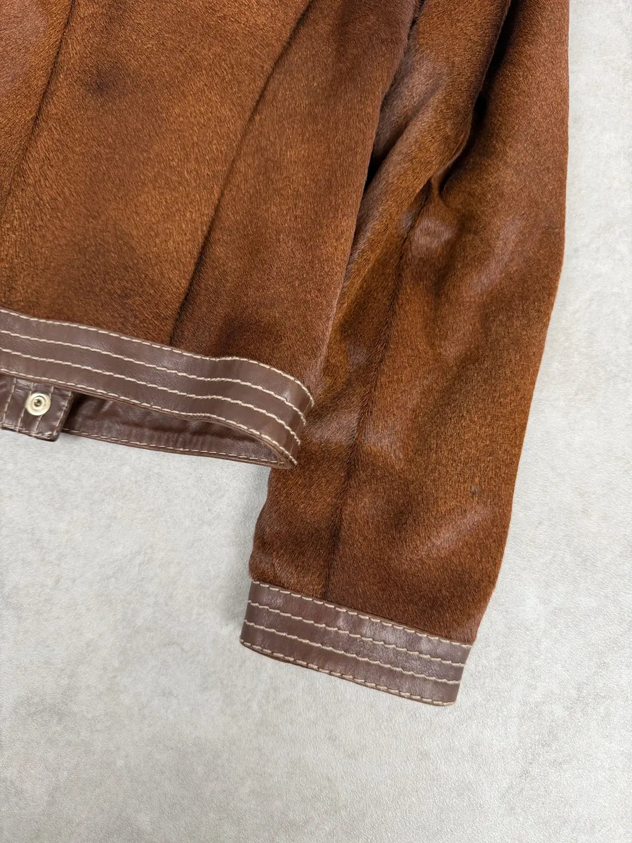 AW2007 Gucci Brown Pony Hair Officer Buttoned Jacket by Frida Giannini rAkmOys 7