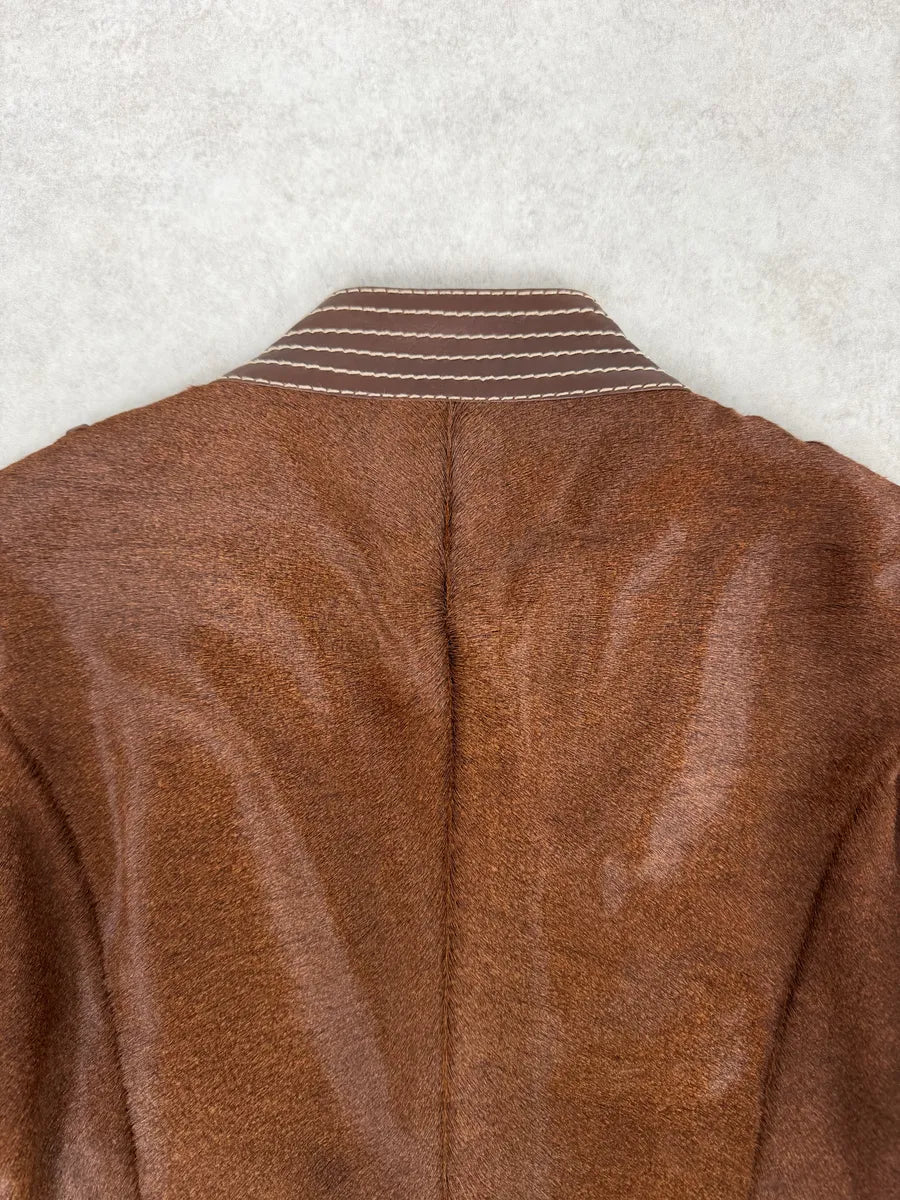 AW2007 Gucci Brown Pony Hair Officer Buttoned Jacket by Frida Giannini rAkmOys 8