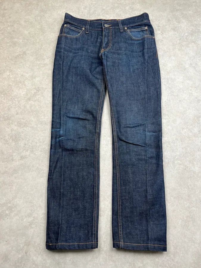 AW2007 Gucci Caligraphy Navy Slim Denim Jeans by Frida Giannini XbeljFR 0