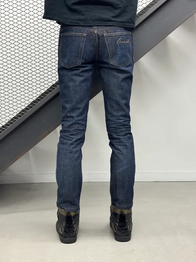 AW2007 Gucci Caligraphy Navy Slim Denim Jeans by Frida Giannini XbeljFR 3