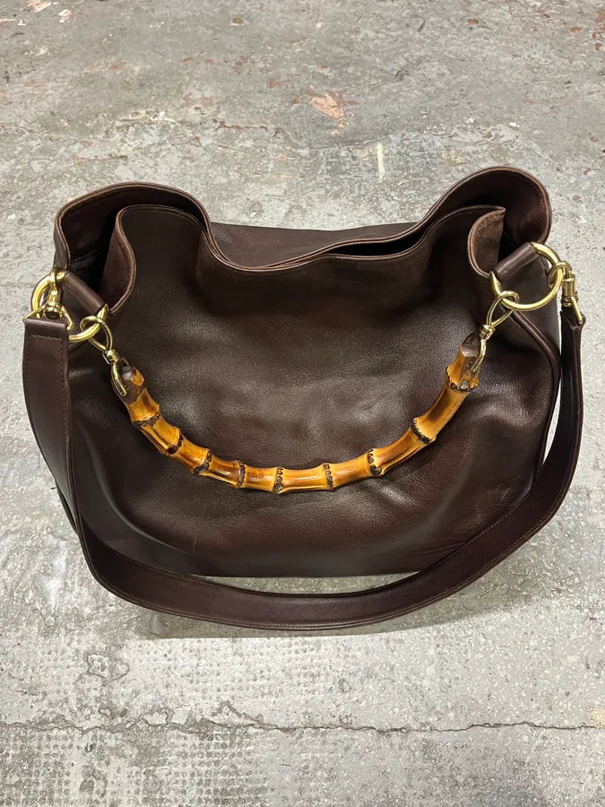 AW2007 Gucci Dark Leather Bamboo Bag (OS) gXUWbnu 1