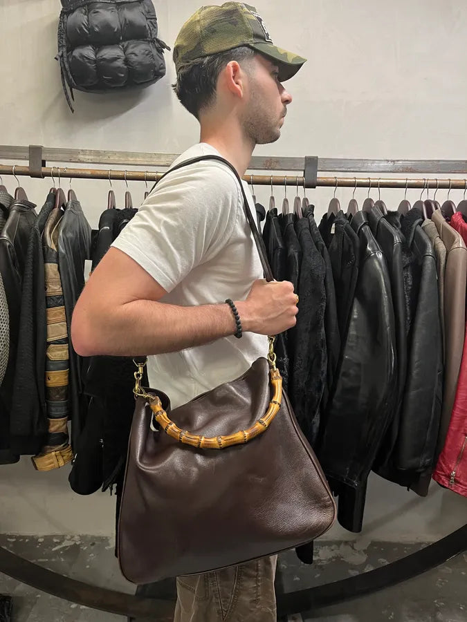 AW2007 Gucci Dark Leather Bamboo Bag (OS) gXUWbnu 2