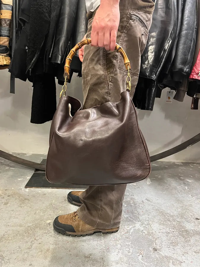 AW2007 Gucci Dark Leather Bamboo Bag (OS) gXUWbnu 3