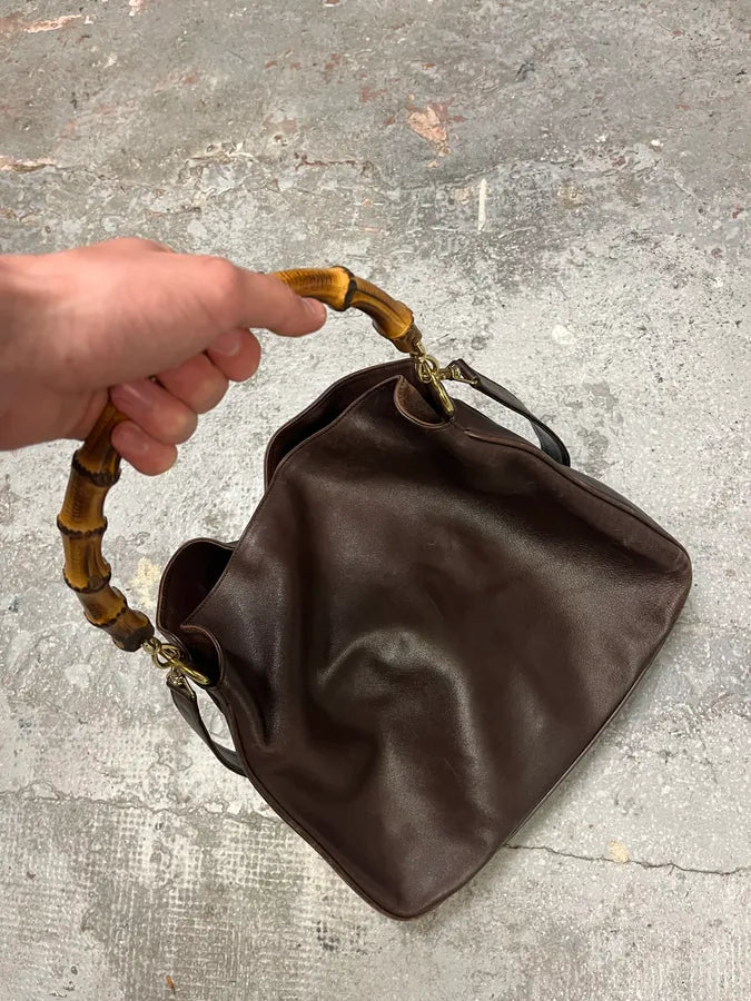 AW2007 Gucci Dark Leather Bamboo Bag (OS) gXUWbnu 5
