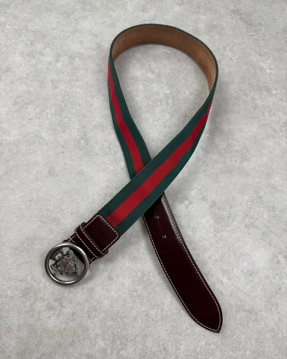 AW2007 Gucci Red & Green Logo Buckle Belt by Frida Giannini mtXjdbc 0
