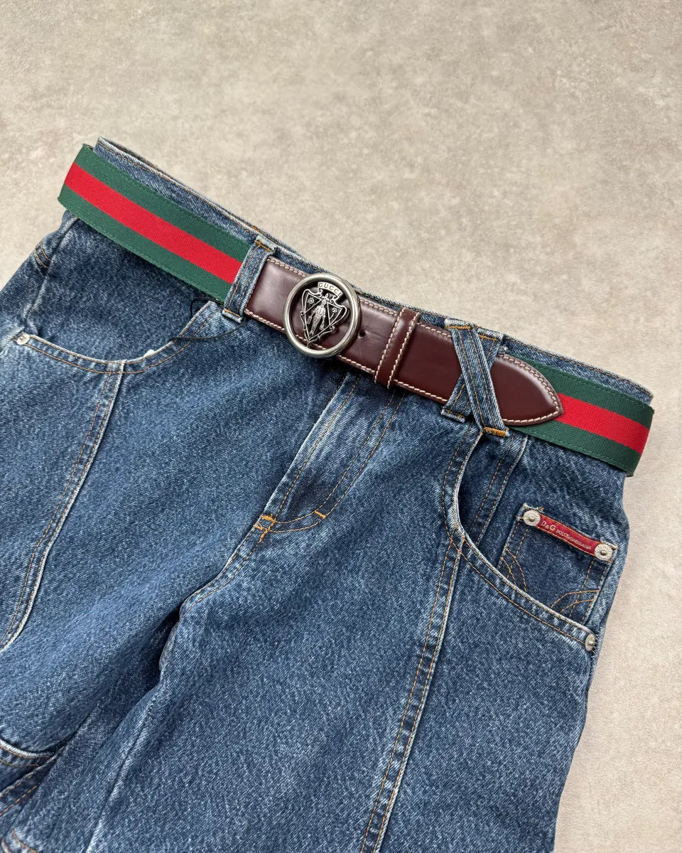 AW2007 Gucci Red & Green Logo Buckle Belt by Frida Giannini mtXjdbc 1