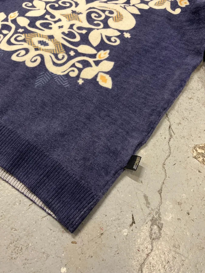 AW2007 Just Cavalli Blue Floral Mosaic Sweater vrisngb 5