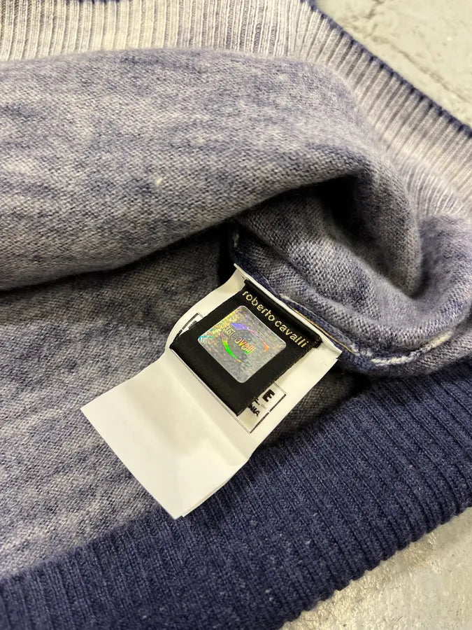 AW2007 Just Cavalli Blue Floral Mosaic Sweater vrisngb 7