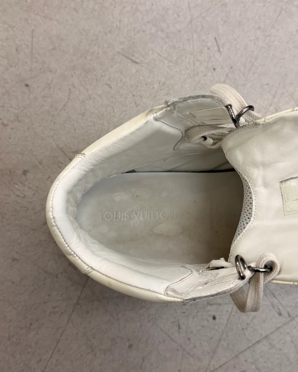AW2007 Louis Vuitton White Leather High Sneakers rBikFTP 11
