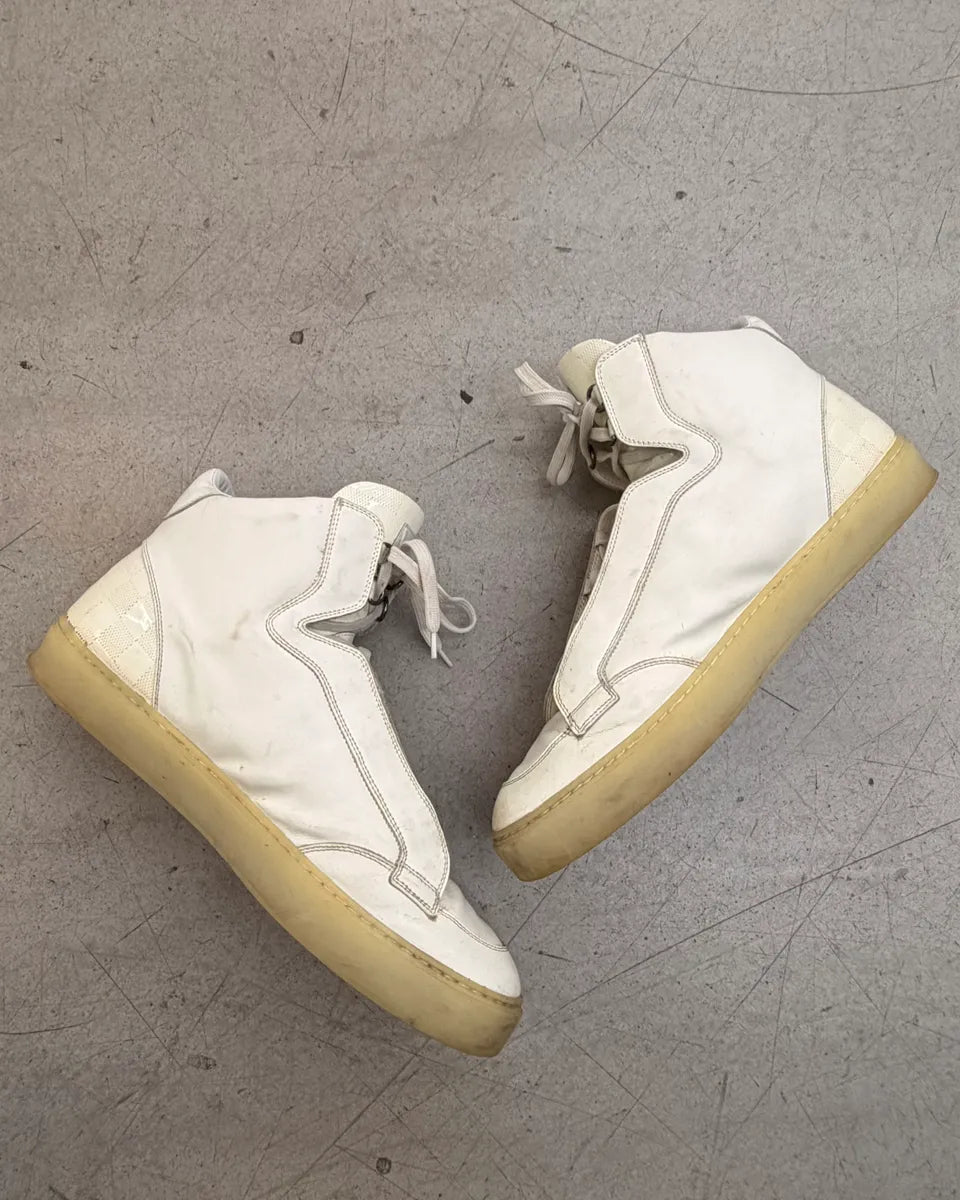 AW2007 Louis Vuitton White Leather High Sneakers rBikFTP 2