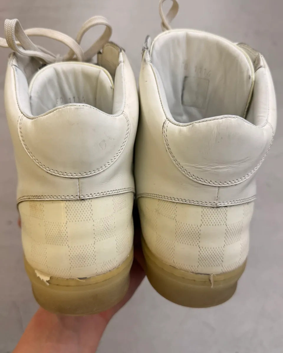 AW2007 Louis Vuitton White Leather High Sneakers rBikFTP 4