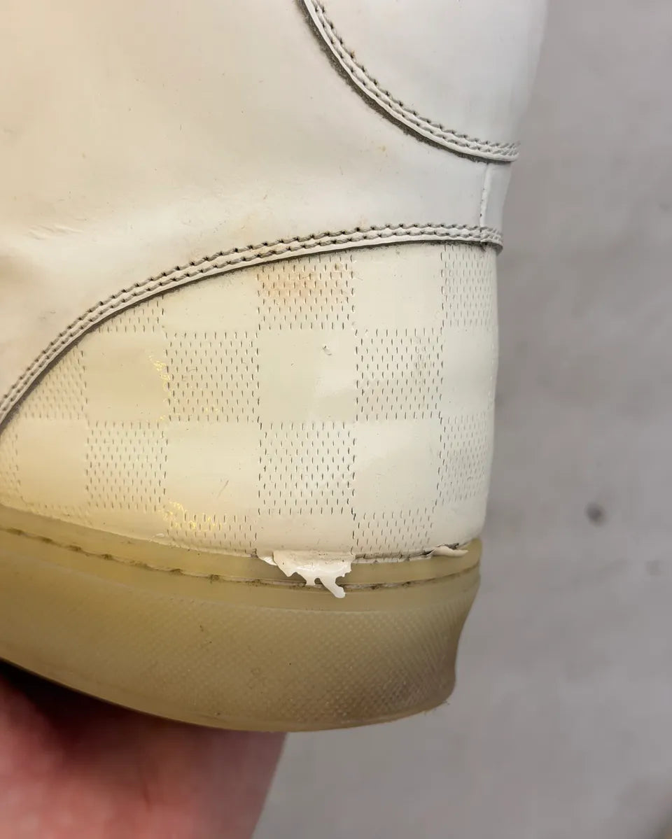 AW2007 Louis Vuitton White Leather High Sneakers rBikFTP 5