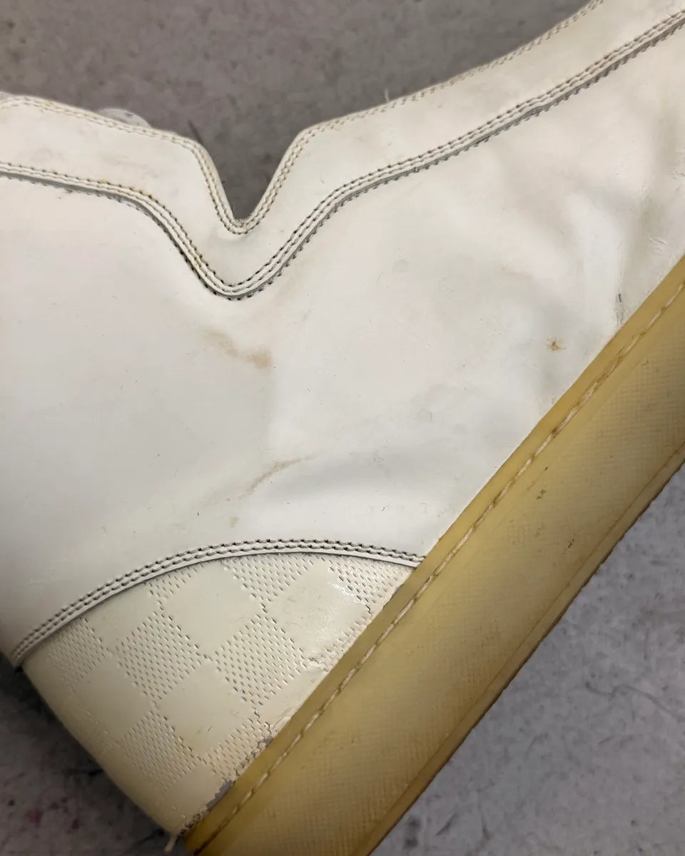 AW2007 Louis Vuitton White Leather High Sneakers rBikFTP 9