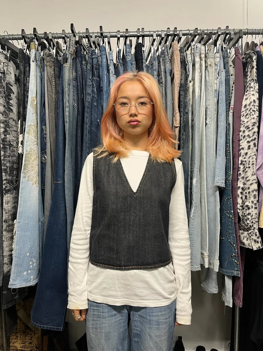 AW2007 Maison Martin Margiela Grey Raw Denim Vest bceSrRI 2