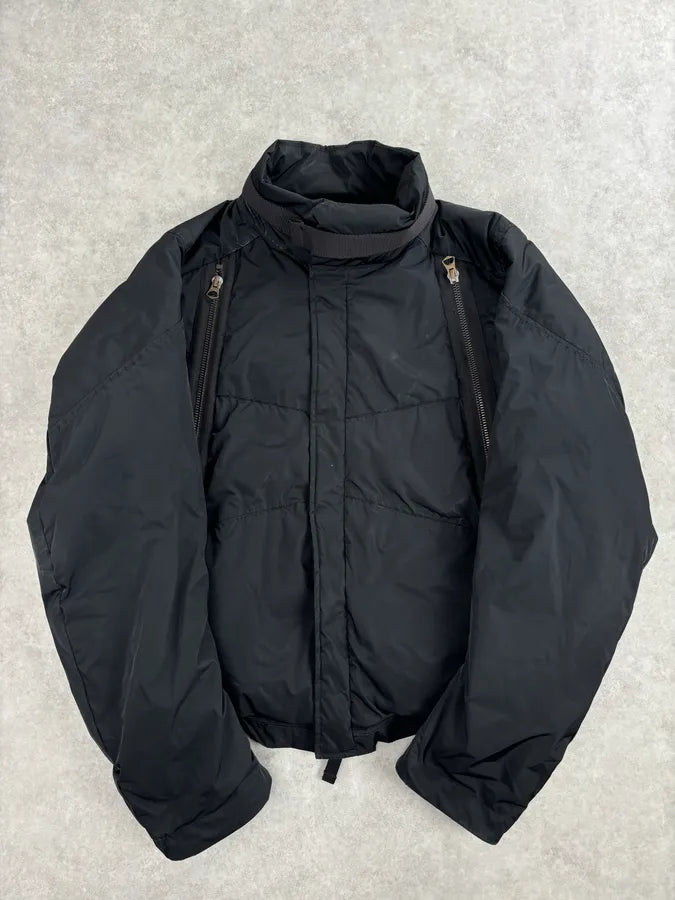 AW2007 Marithé + François Girbaud Black Multi Zips Puffer Jacket oorcNFY 0