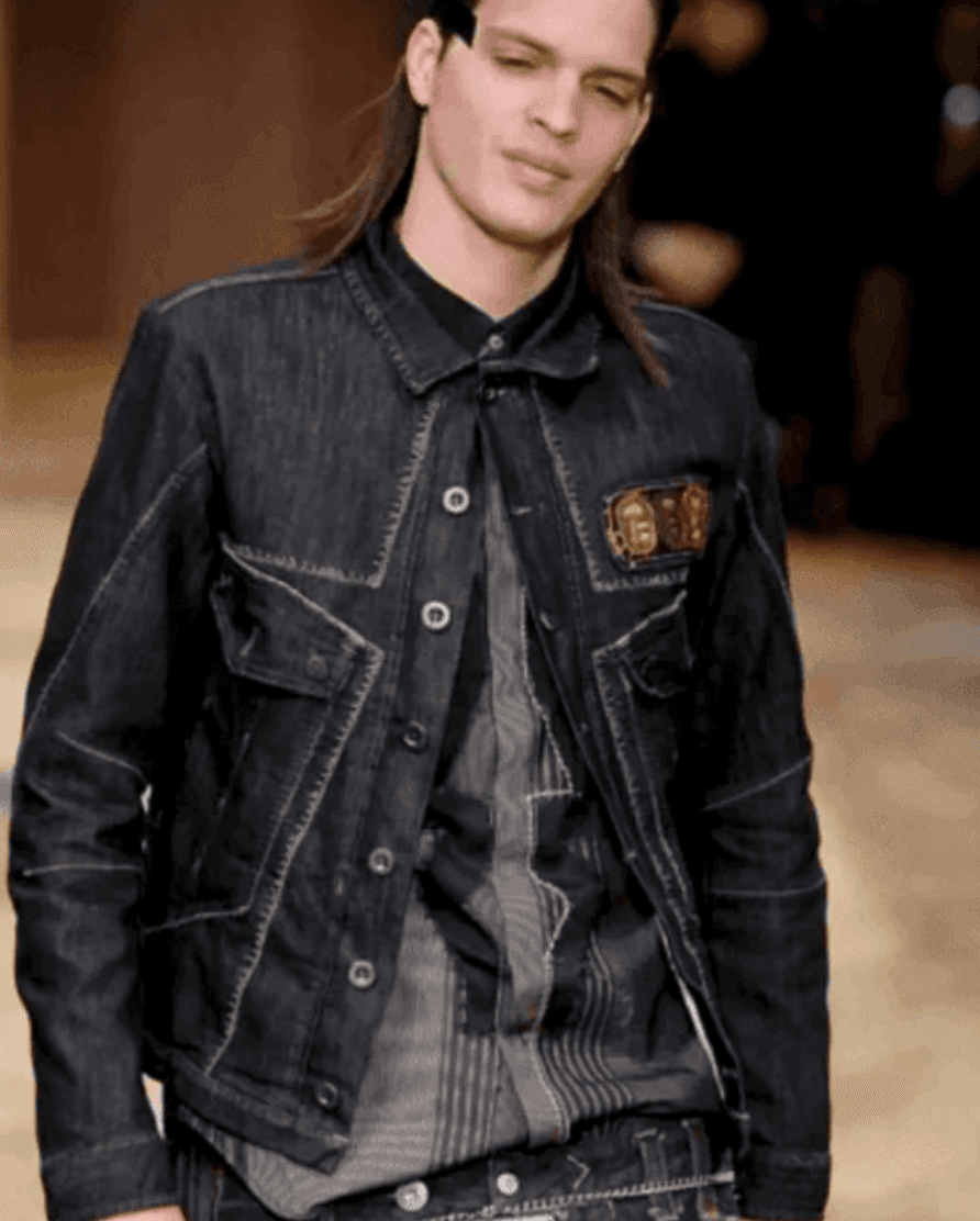 AW2007 Marithé + François Girbaud Embroidered Blue Denim Jacket KwohqfA 1