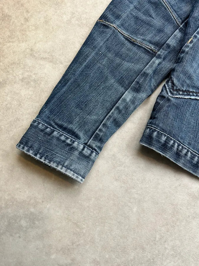 AW2007 Marithé + François Girbaud Embroidered Blue Denim Jacket KwohqfA 6