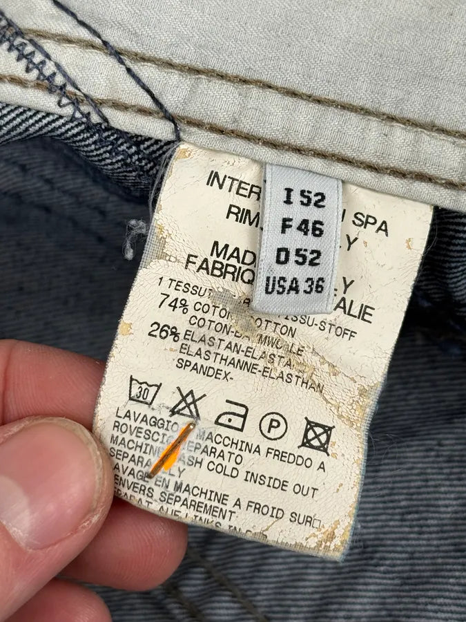 AW2007 Marithé + François Girbaud Navy Structured Buttoned Patchwork Denim Jacket yatkyIv 14