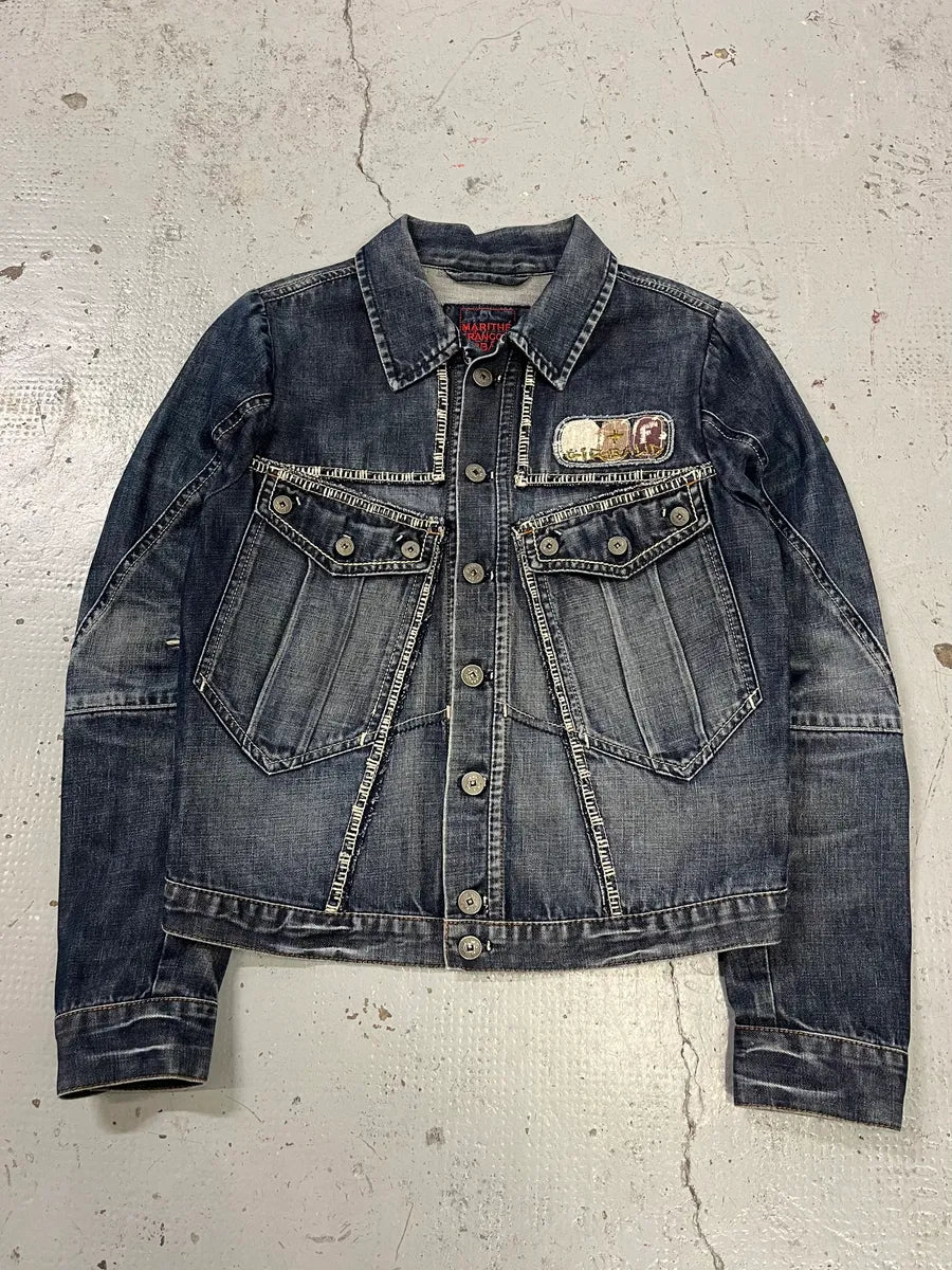 AW2007 Marithé + François Girbaud Patch Blue Denim Jacket LIRAKJK 0