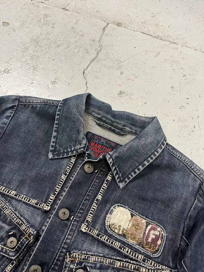 AW2007 Marithé + François Girbaud Patch Blue Denim Jacket LIRAKJK 4