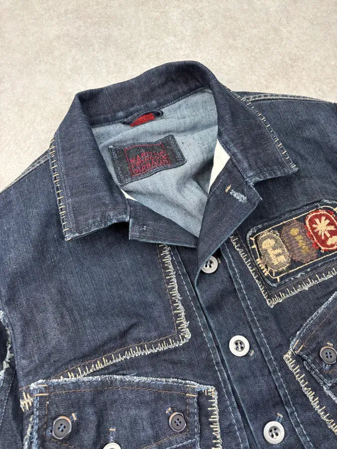 AW2007 Marithé + François Girbaud Dark Navy Brut Multi-Pocket Stitched Denim Jacket uurTcDs 5