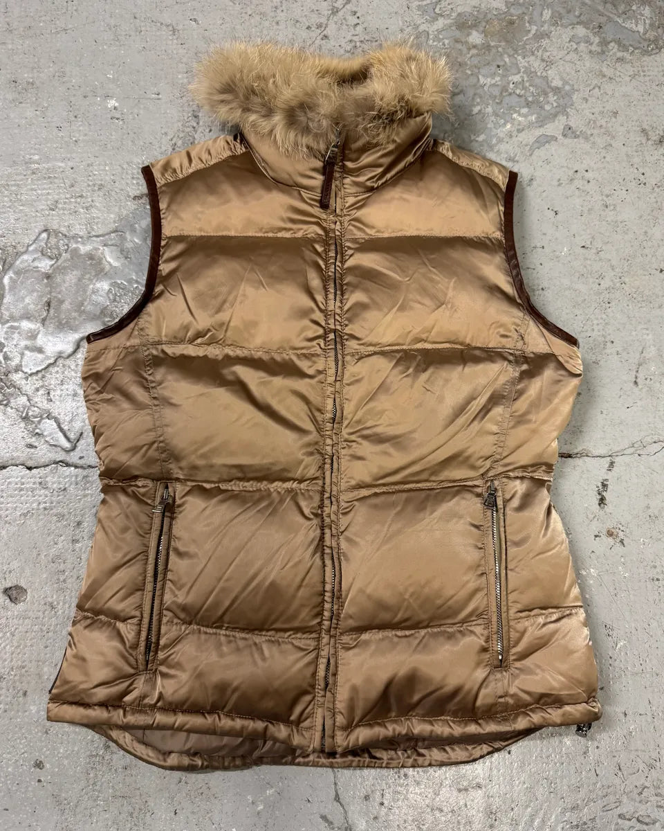 AW2007 Prada Beige Fur Collar Puffer Vest (M/L) eXEIpwy 0