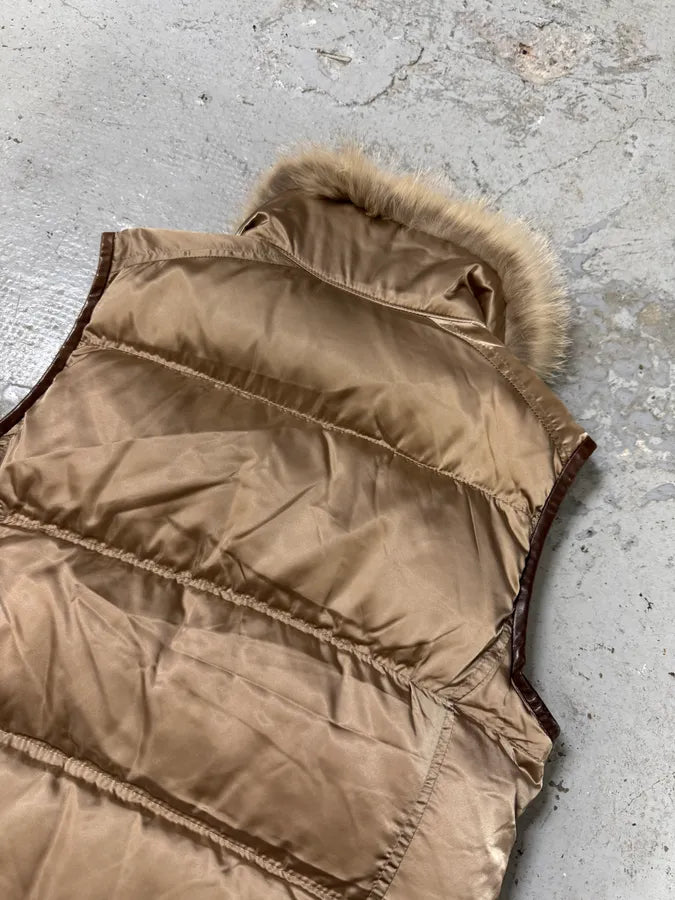 AW2007 Prada Beige Fur Collar Puffer Vest (M/L) eXEIpwy 5