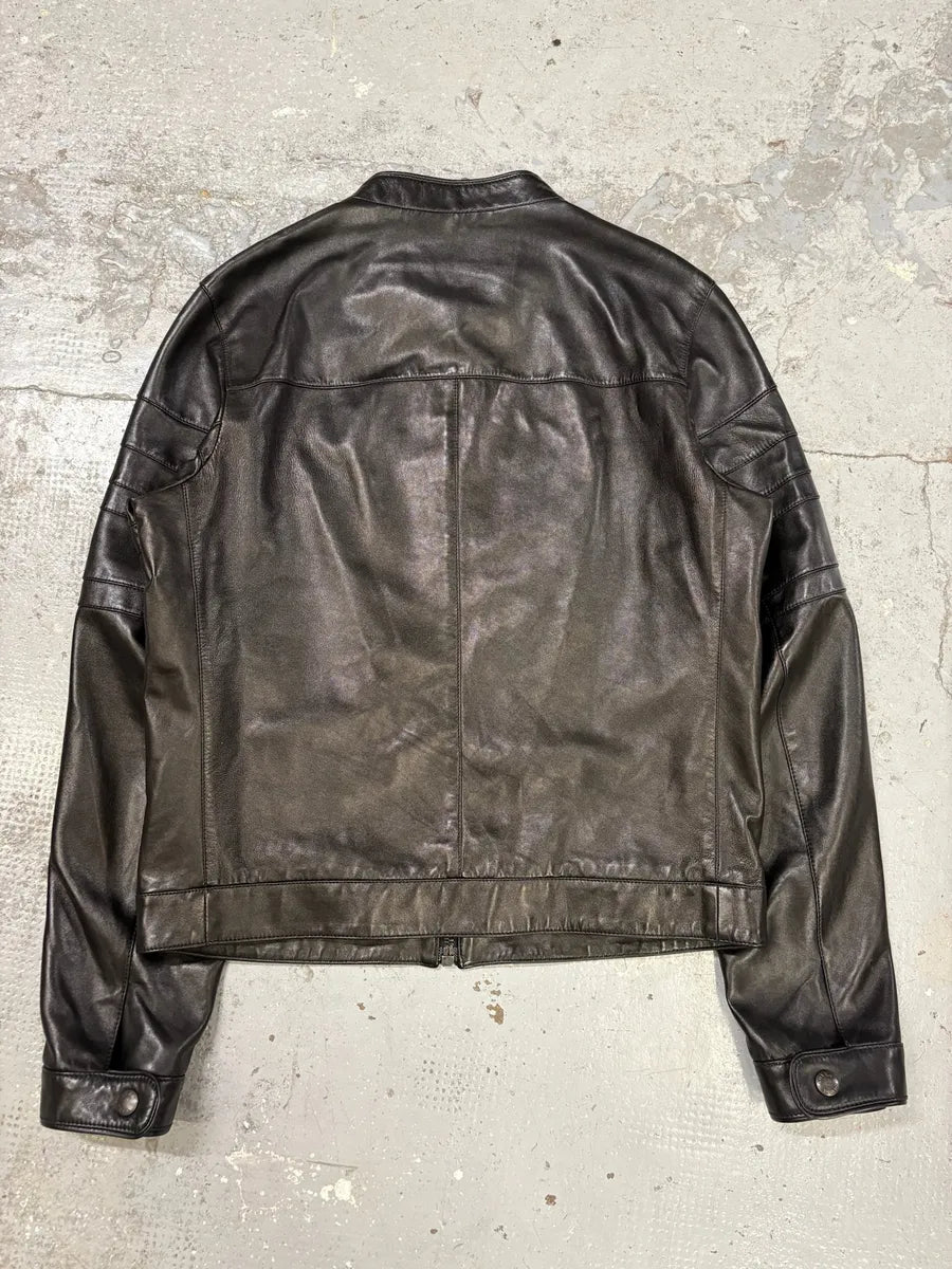 AW2007 Prada Black Biker Premium Leather Jacket ylcypSd 1