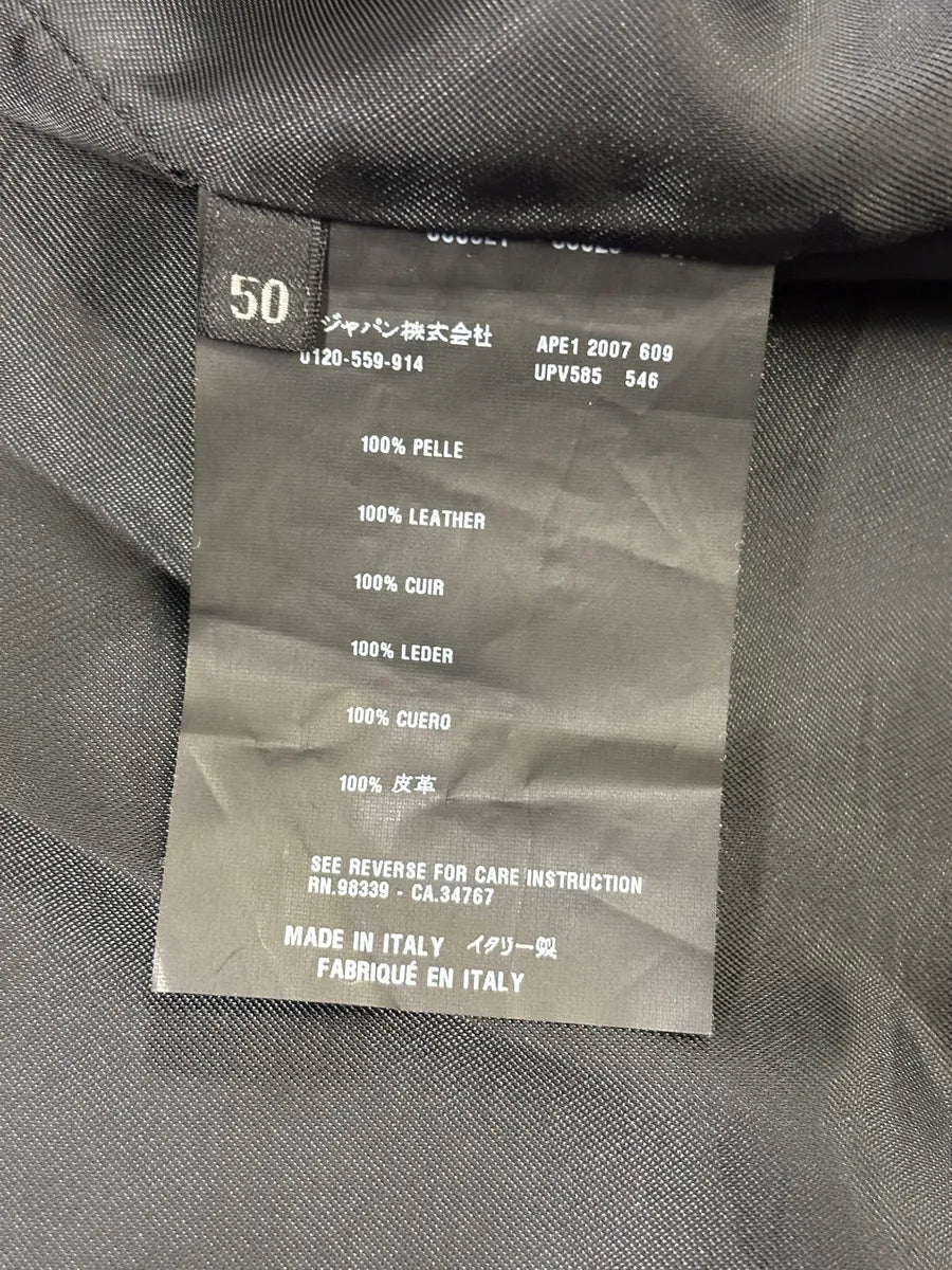 AW2007 Prada Black Biker Premium Leather Jacket ylcypSd 5