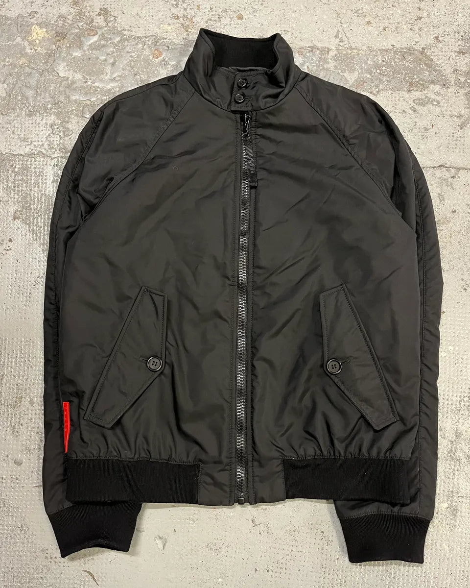AW2007 Prada Black Linea Rossa Light Nylon Bomber Jacket cceXSbK 0