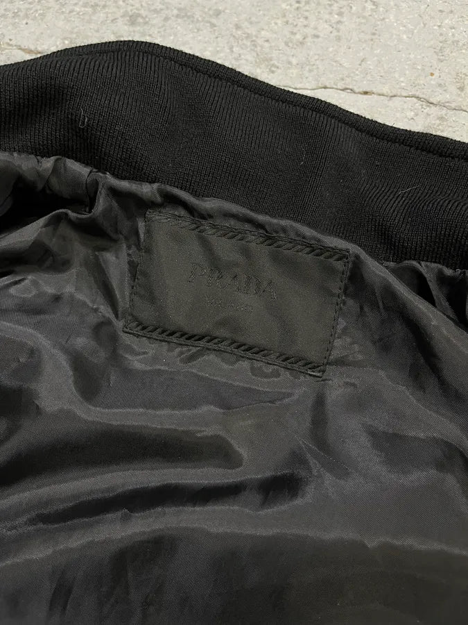 AW2007 Prada Black Linea Rossa Light Nylon Bomber Jacket cceXSbK 10