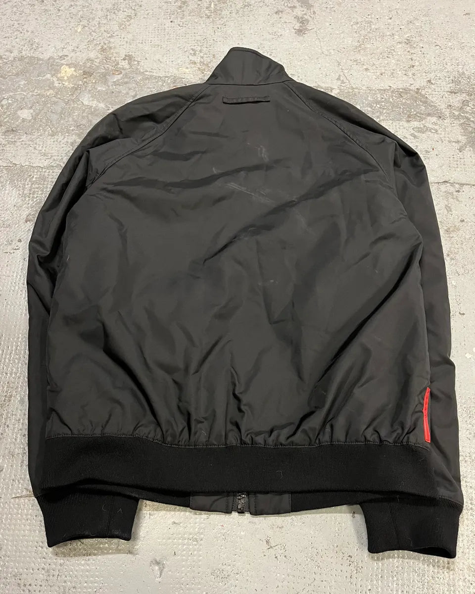 AW2007 Prada Black Linea Rossa Light Nylon Bomber Jacket cceXSbK 7