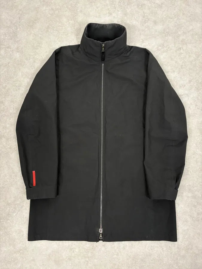 AW2007 Prada Black Minimalist Long Jacket dhMYAZl 0