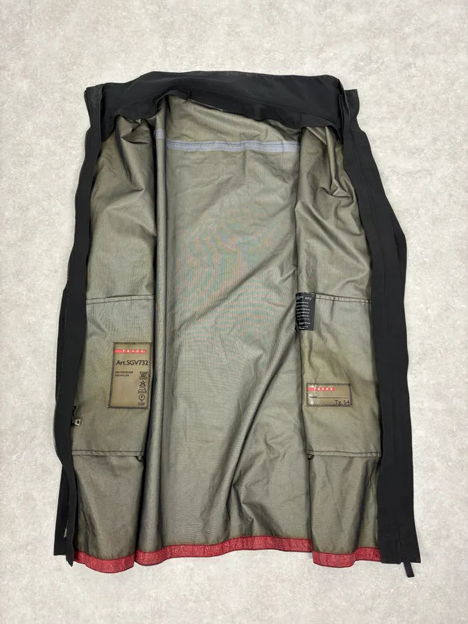 AW2007 Prada Black Minimalist Long Jacket dhMYAZl 6