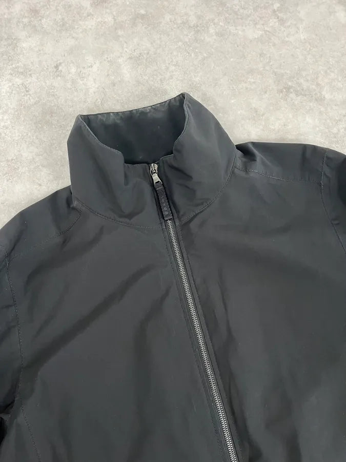 AW2007 Prada Black Nylon Long Windbreaker Jacket wMHItEq 3