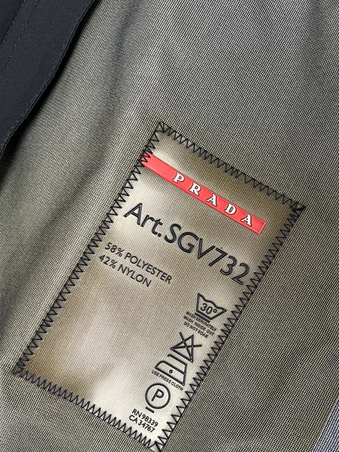 AW2007 Prada Black Nylon Long Windbreaker Jacket wMHItEq 10