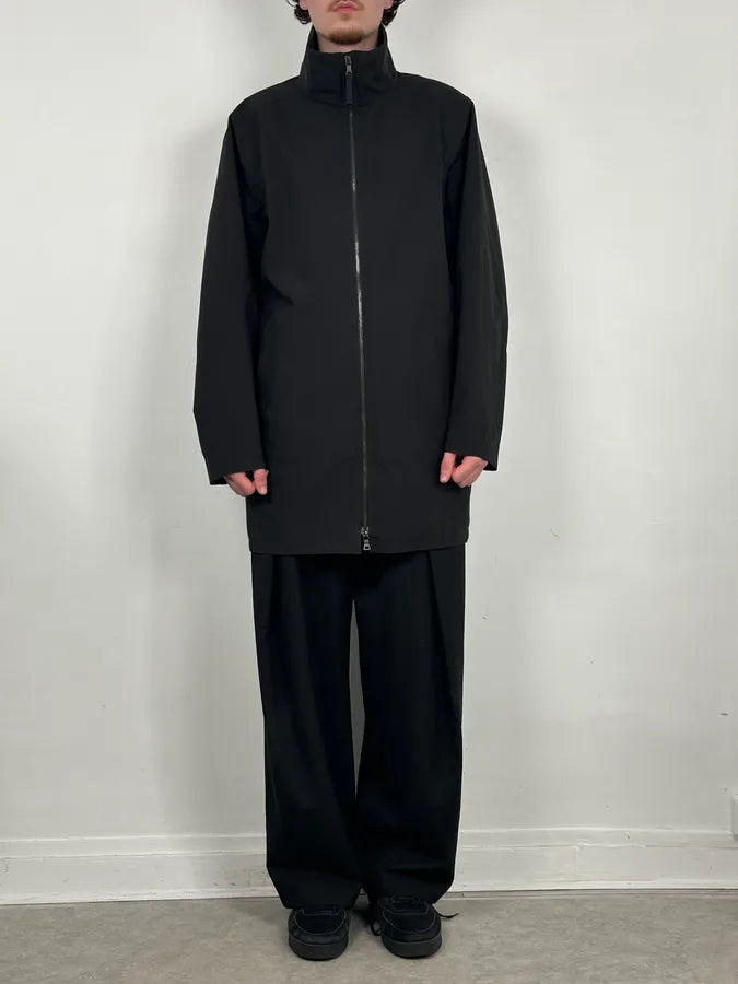 AW2007 Prada Black Nylon Long Windbreaker Jacket wMHItEq 1